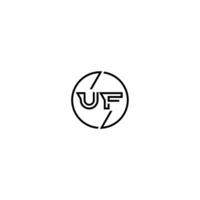 UF bold line concept in circle initial logo design in black isolated vector