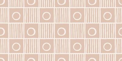 Trendy aesthetic abstract seamless pattern with geometric print. Minimalistic Organic brush stroke, ink texture. Simple design for wallpaper, textile, wrapping, packing, fabric, branding, decoration vector