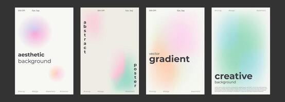 Y2k Trendy Aesthetic abstract gradient pink violet poster with translucent blurred pattern. Modern gentle social media poster, stories highlight templates for digital marketing for stories vector