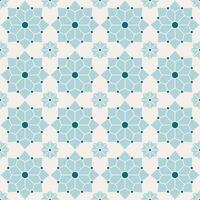 Arabic geometric mosaic printable seamless pattern with abstract Moroccan print in blue and orange colors. Ramadan Kareem Traditional Islamic art Illustration background vector