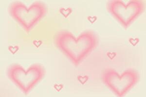 Y2k Trendy Aesthetic abstract gradient pink violet background with translucent aura hearts and shapes blurred pattern. Social media poster, stories highlight templates vector