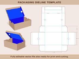Sneaker shoe Box Template Large size 13.25x10x5 Inch vector