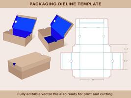 Sneaker shoe Box Template Mini Size 8.5x 6x3 Inch vector