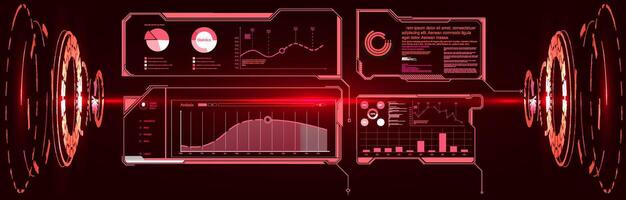 colección de moderno resumen carteles en ácido estilo. digital diseño elementos hud estilo. de moda 2022 formas en cyberpunk estilo. vector