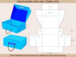 cuerda encargarse de zapato caja dieline de grande Talla 13.25 X 10 X 5 5 pulgada vector