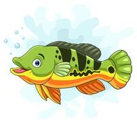Cartoon bass fish isolated on white background vector