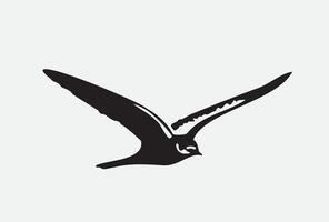 AI generated Silhouette bird isolated on white vector