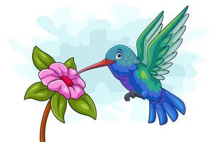 Cartoon humming bird isolated on white background vector