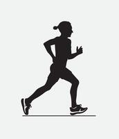 AI generated silhouette of a person running vector