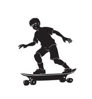 AI generated skateboarder silhouette vector