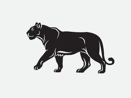 AI generated Silhouette of a female lion vector