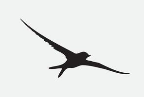 AI generated Silhouette bird isolated on white vector