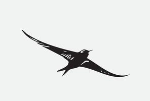 AI generated Silhouette bird isolated on white vector