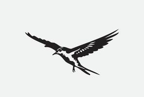 AI generated Silhouette bird isolated on white vector