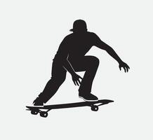 AI generated skateboarder silhouette vector