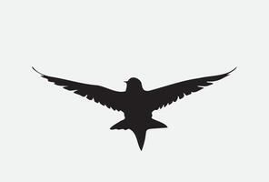 AI generated Silhouette bird isolated on white vector