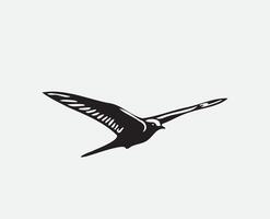 AI generated Silhouette bird isolated on white vector