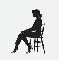 AI generated Silhouette of a person sitting on a chair vector