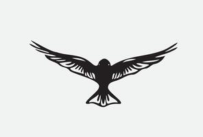 AI generated Silhouette bird isolated on white vector