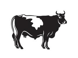 Silhouette cow isolated on white vector