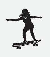 AI generated skateboarder silhouette vector