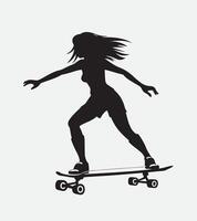 AI generated skateboarder silhouette vector