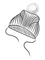 BLACK AND WHITE VECTOR DRAWING OF A HAT FOR A CAT