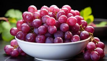 AI generated Freshness of ripe grape, nature healthy eating dessert generated by AI photo