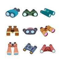 binoculars set cartoon vector illustration