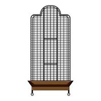 freedom bird cage cartoon vector illustration