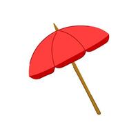 object beach umbrella cartoon vector illustration