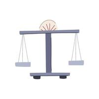 equal balance scale cartoon vector illustration