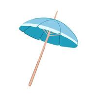 chair beach umbrella cartoon vector illustration