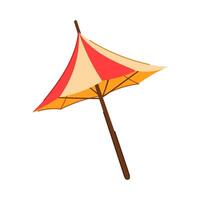 sand beach umbrella cartoon vector illustration