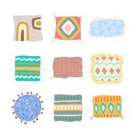 boho pillow set cartoon vector illustration