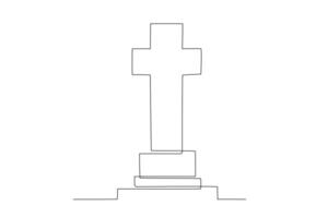 A cross mark as a grave marker vector