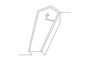 Before burial,the body is placed in a coffin vector