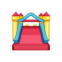 fun inflatable castle cartoon vector illustration