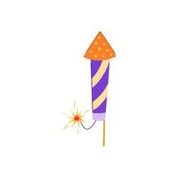 holiday firework rocket cartoon vector illustration