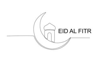 The moon is the symbol of the mosque vector