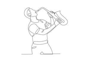 A man is playing a saxophone vector