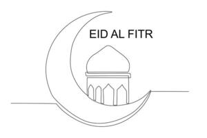 The moon is the symbol of the mosque vector