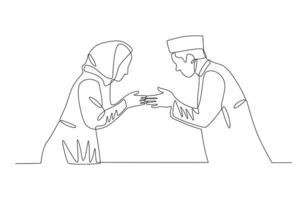 Husband and wife are shaking hands vector