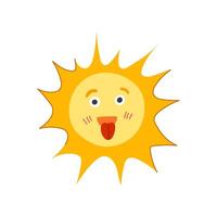 groovy sun character cartoon vector illustration