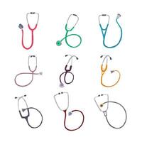 stethoscope set cartoon vector illustration