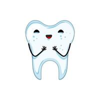 happy tooth character cartoon vector illustration