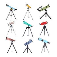 telescope set cartoon vector illustration