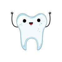 cute tooth character cartoon vector illustration