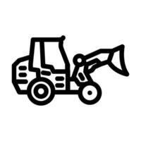 compact loader construction vehicle line icon vector illustration