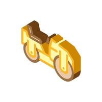 compaction roller construction vehicle isometric icon vector illustration